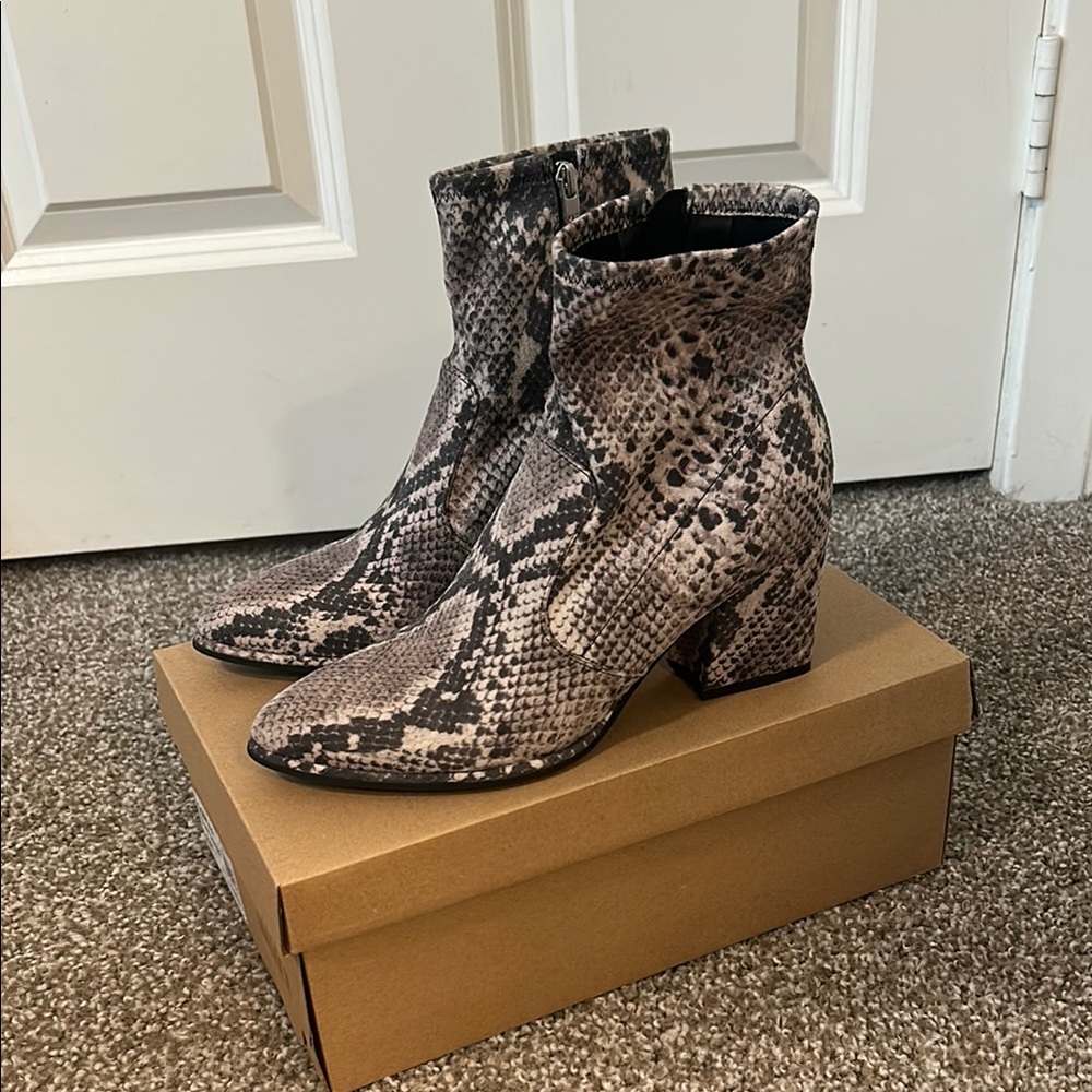 Marc Fisher Snakeskin Ankle Boots